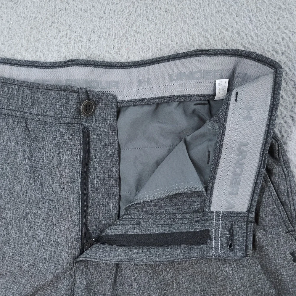 Under armour Pants Mens 34x32 Gray Golf Straight Leg Flat Front Performance Read